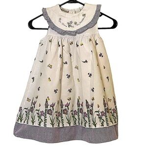 b.t. kids Girls Lilac & White Embroidered Collar Flower and Butterfly Dress 5